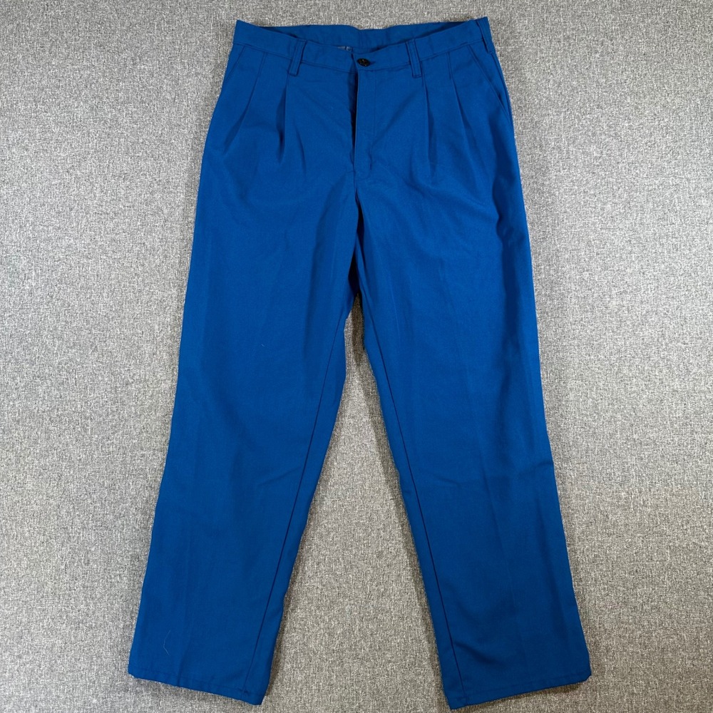 Nomex IIIA Flame Resistant Work Pants Mens 33x30 Blue FR Industrial Utility Y2K